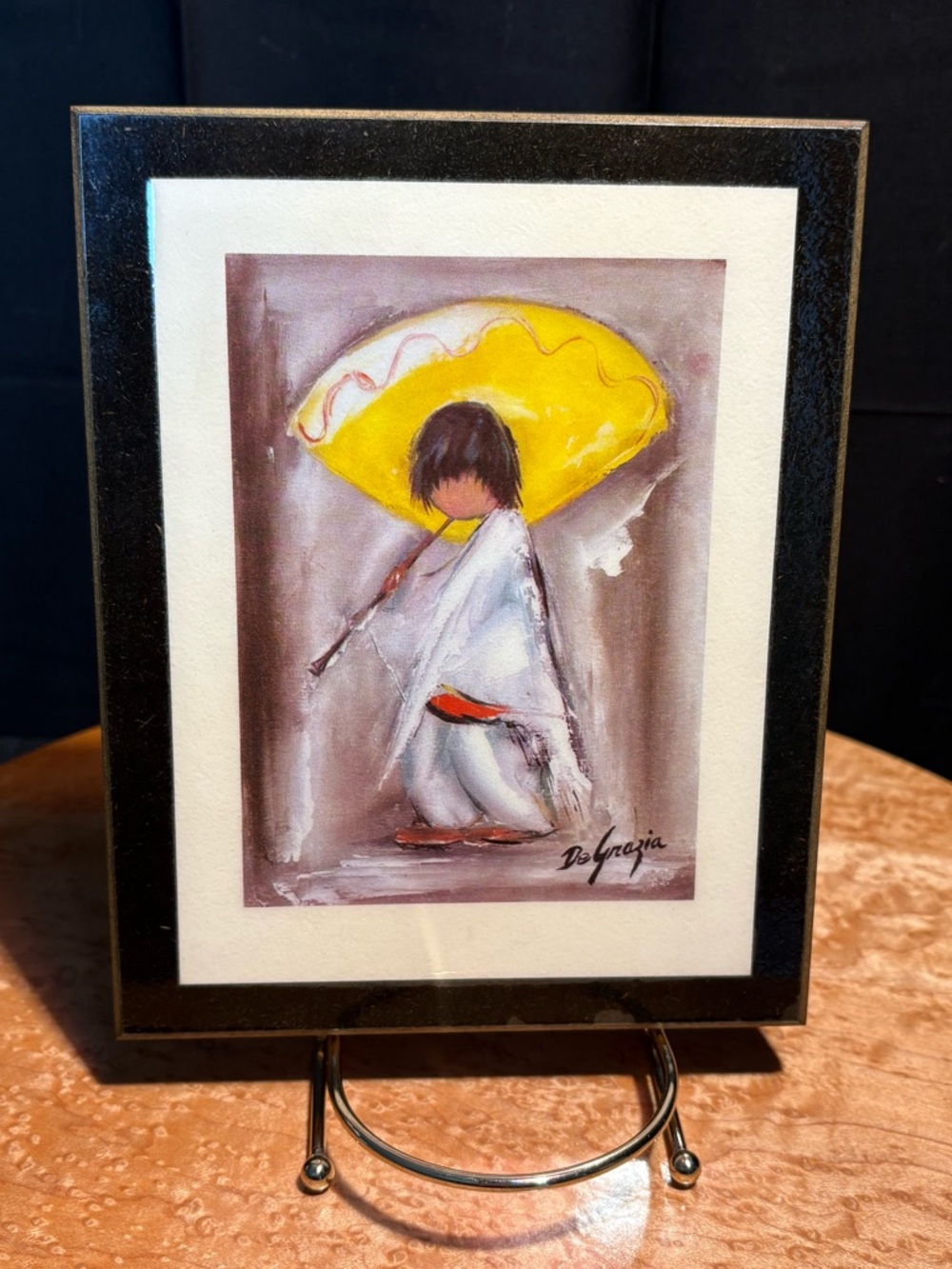 VTG Ted DeGrazia "Piccolo Pete" Love Plaque - MCM Southwest Art 5x7